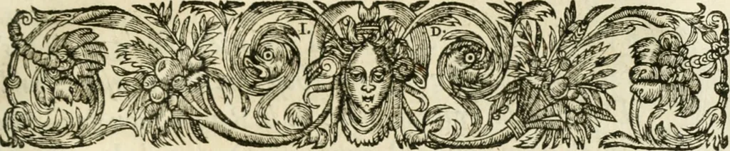 An illustration from Nevf livres de la dignité et de l'accroissement des sciences, 1632, leaf 718
