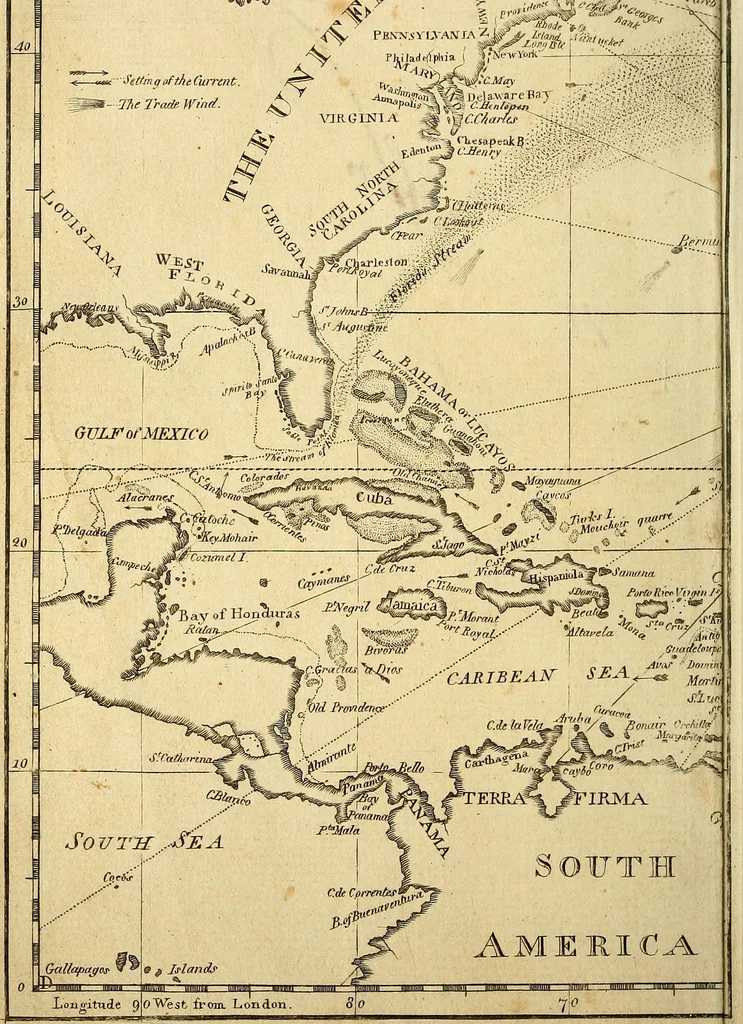 An illustration from The new American practical navigator : being an epitome of navigation, containing all the tables necessary ..., 1802, leaf 7