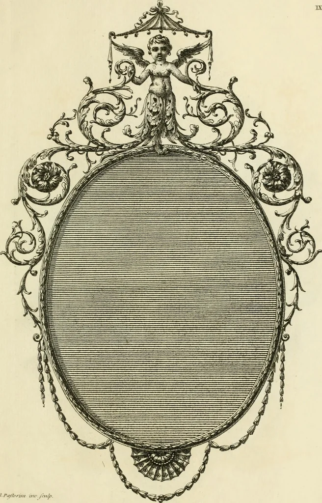 An illustration from A new book of designs for girandoles and glass frames in the present taste [graphic], 1775, leaf 16
