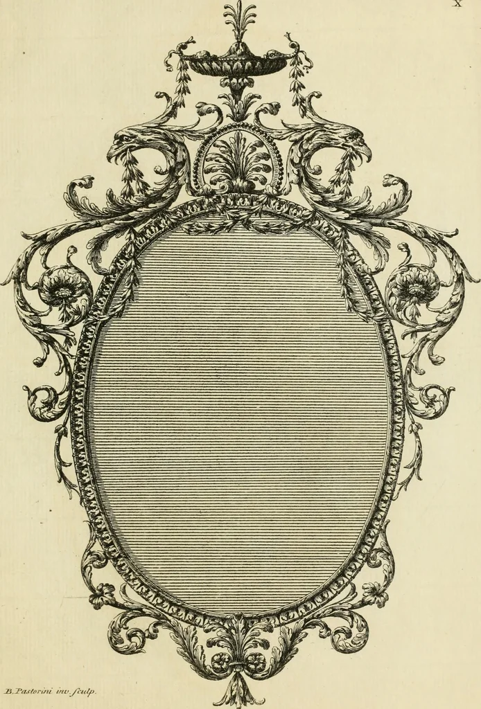 An illustration from A new book of designs for girandoles and glass frames in the present taste [graphic], 1775, leaf 18