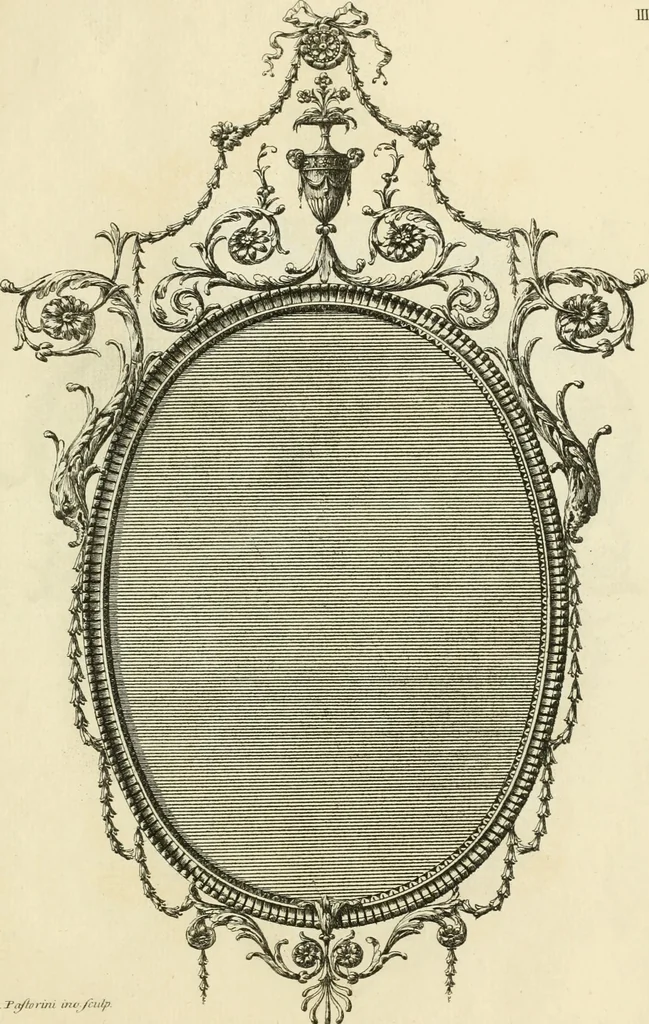 An illustration from A new book of designs for girandoles and glass frames in the present taste [graphic], 1775, leaf 4