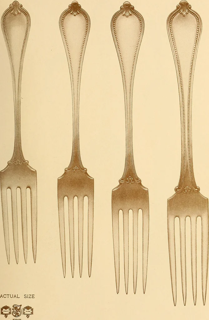 An illustration from Newbury: a pattern of flatware made in sterling silver by the Towle Mfg. Company; with some history of Newbury: Massachusetts and its progenitor Newbury: England, 1907, leaf 40