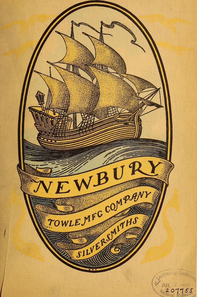 An illustration from Newbury: a pattern of flatware made in sterling silver by the Towle Mfg. Company; with some history of Newbury: Massachusetts and its progenitor Newbury: England, 1907, leaf 6