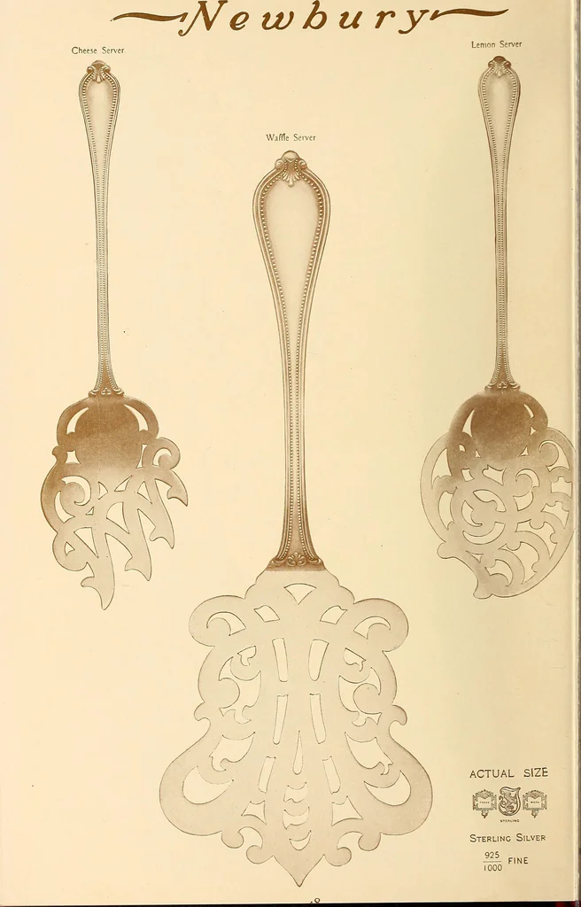 An illustration from Newbury: a pattern of flatware made in sterling silver by the Towle Mfg. Company; with some history of Newbury: Massachusetts and its progenitor Newbury: England, 1907, leaf 61