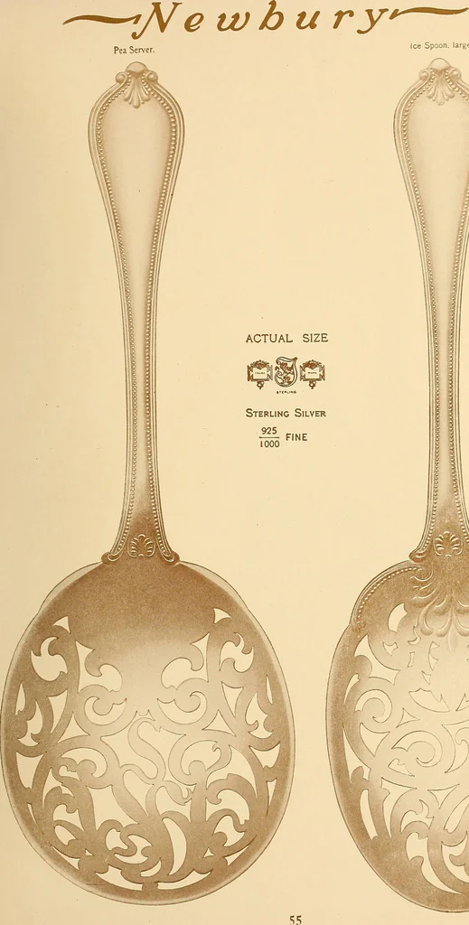 An illustration from Newbury: a pattern of flatware made in sterling silver by the Towle Mfg. Company; with some history of Newbury: Massachusetts and its progenitor Newbury: England, 1907, leaf 70