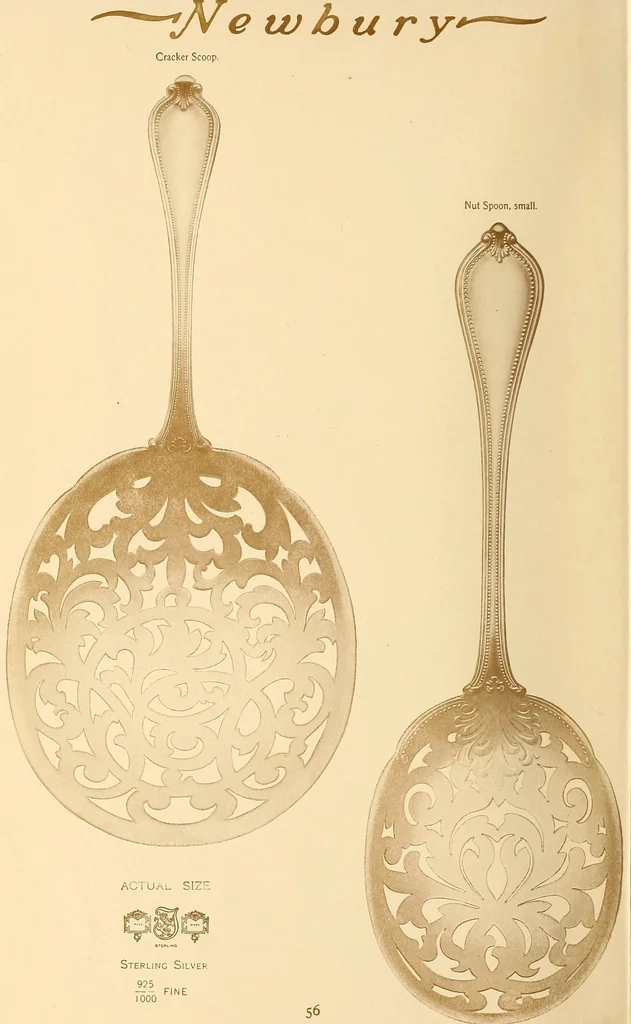 An illustration from Newbury: a pattern of flatware made in sterling silver by the Towle Mfg. Company; with some history of Newbury: Massachusetts and its progenitor Newbury: England, 1907, leaf 71