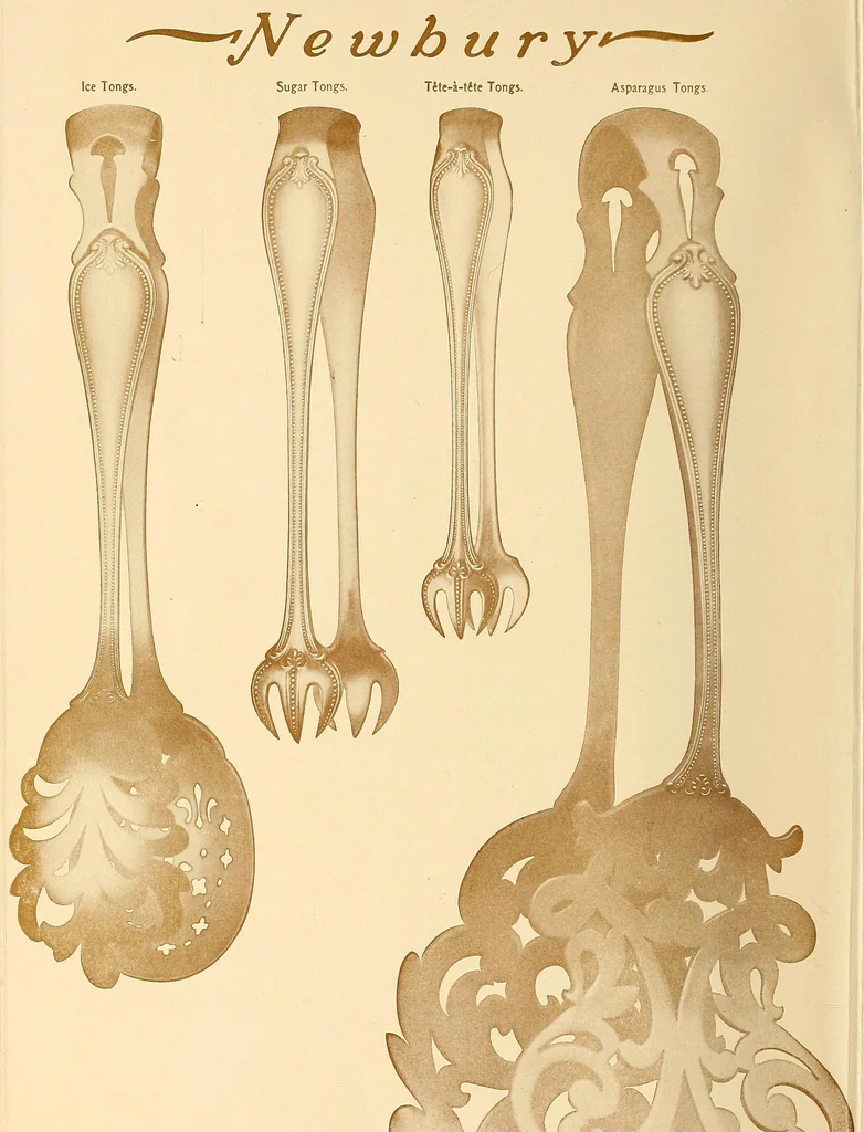 An illustration from Newbury: a pattern of flatware made in sterling silver by the Towle Mfg. Company; with some history of Newbury: Massachusetts and its progenitor Newbury: England, 1907, leaf 73