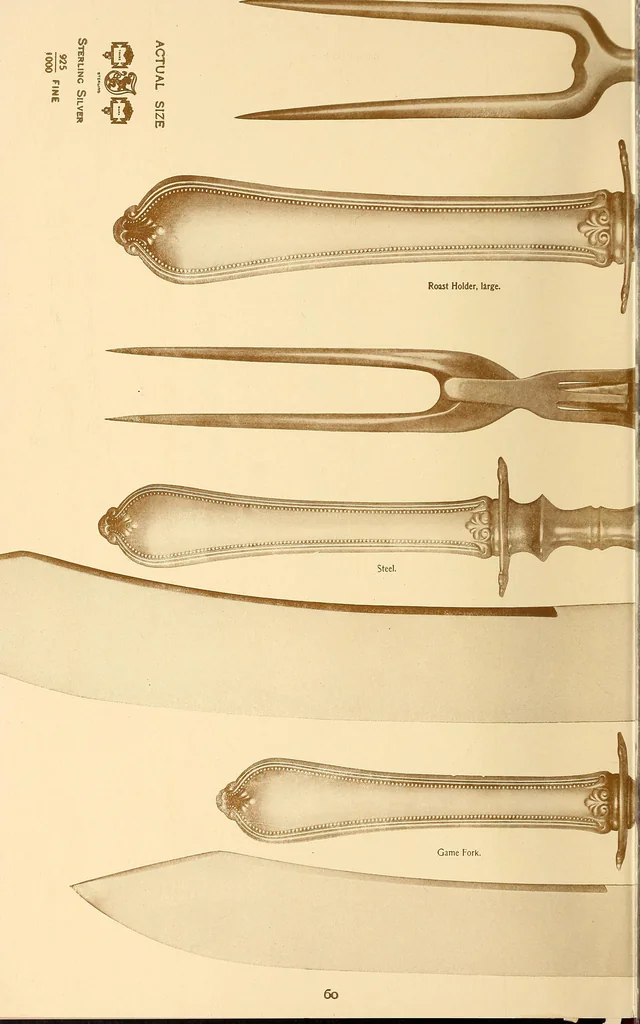 An illustration from Newbury: a pattern of flatware made in sterling silver by the Towle Mfg. Company; with some history of Newbury: Massachusetts and its progenitor Newbury: England, 1907, leaf 75