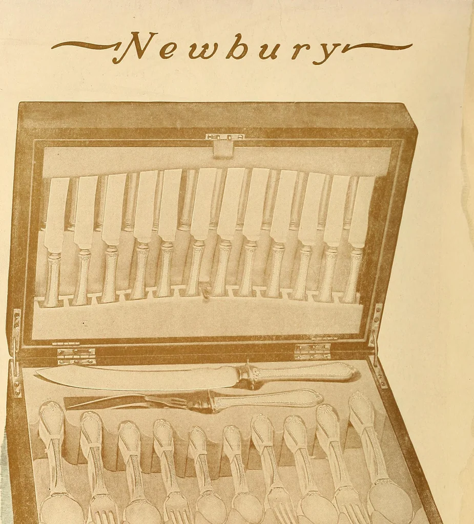 An illustration from Newbury: a pattern of flatware made in sterling silver by the Towle Mfg. Company; with some history of Newbury: Massachusetts and its progenitor Newbury: England, 1907, leaf 81