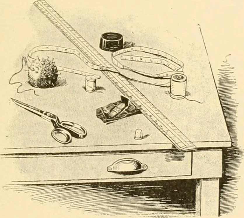 An illustration from The new dressmaker; with complete and fully illustrated instructions on every point connected with sewing, dressmaking and tailoring, from the actual stitches to the cutting, making, altering, mending, and cleaning of clothes for ladies, misses, girls, children, infants, men and boys, 1921, leaf 10