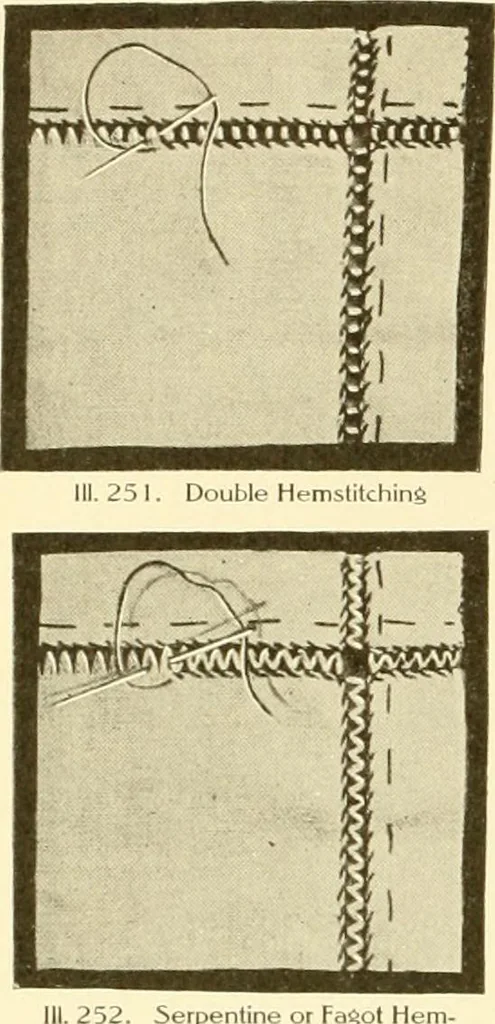 An illustration from The new dressmaker; with complete and fully illustrated instructions on every point connected with sewing, dressmaking and tailoring, from the actual stitches to the cutting, making, altering, mending, and cleaning of clothes for ladies, misses, girls, children, infants, men and boys, 1921, leaf 123