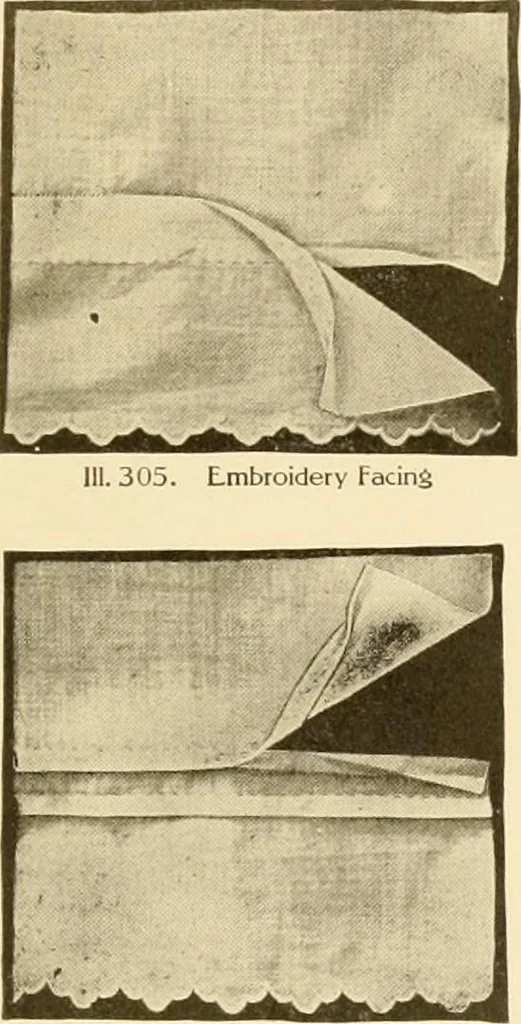 An illustration from The new dressmaker; with complete and fully illustrated instructions on every point connected with sewing, dressmaking and tailoring, from the actual stitches to the cutting, making, altering, mending, and cleaning of clothes for ladies, misses, girls, children, infants, men and boys, 1921, leaf 136