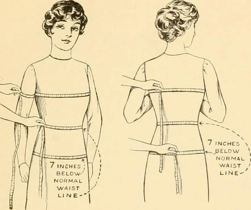 An illustration from The new dressmaker; with complete and fully illustrated instructions on every point connected with sewing, dressmaking and tailoring, from the actual stitches to the cutting, making, altering, mending, and cleaning of clothes for ladies, misses, girls, children, infants, men and boys, 1921, leaf 14