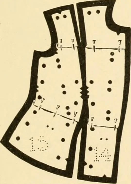 An illustration from The new dressmaker; with complete and fully illustrated instructions on every point connected with sewing, dressmaking and tailoring, from the actual stitches to the cutting, making, altering, mending, and cleaning of clothes for ladies, misses, girls, children, infants, men and boys, 1921, leaf 22