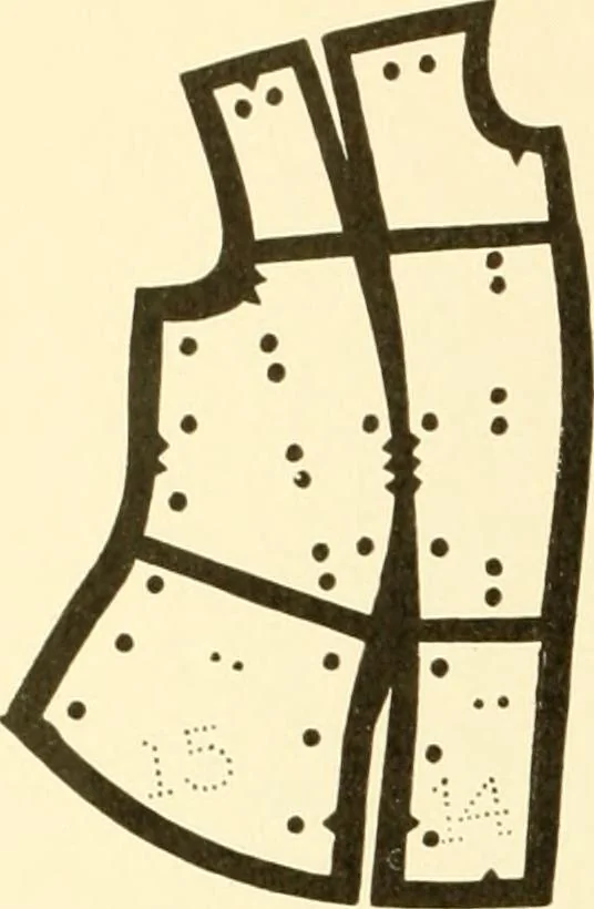 An illustration from The new dressmaker; with complete and fully illustrated instructions on every point connected with sewing, dressmaking and tailoring, from the actual stitches to the cutting, making, altering, mending, and cleaning of clothes for ladies, misses, girls, children, infants, men and boys, 1921, leaf 23