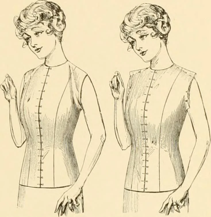 An illustration from The new dressmaker; with complete and fully illustrated instructions on every point connected with sewing, dressmaking and tailoring, from the actual stitches to the cutting, making, altering, mending, and cleaning of clothes for ladies, misses, girls, children, infants, men and boys, 1921, leaf 28