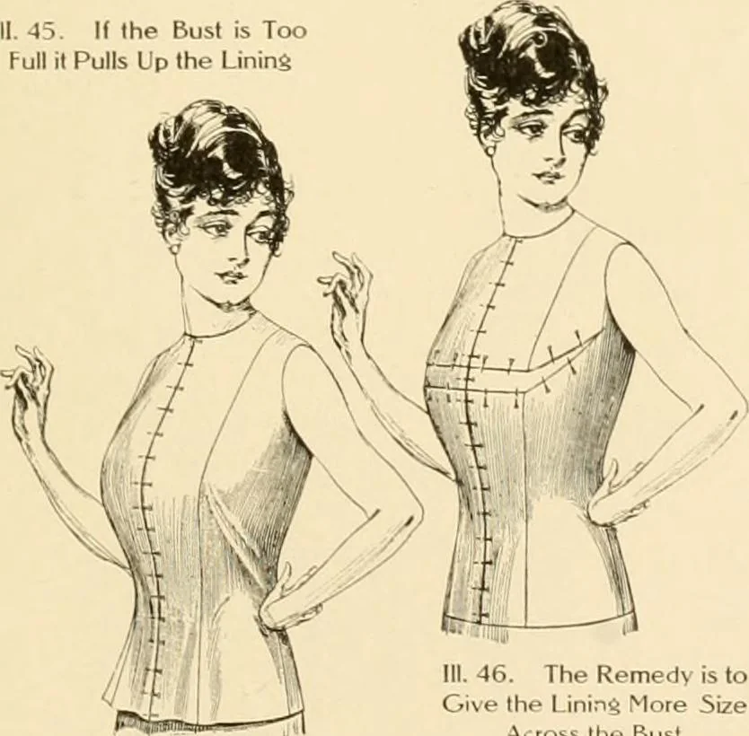 An illustration from The new dressmaker; with complete and fully illustrated instructions on every point connected with sewing, dressmaking and tailoring, from the actual stitches to the cutting, making, altering, mending, and cleaning of clothes for ladies, misses, girls, children, infants, men and boys, 1921, leaf 28