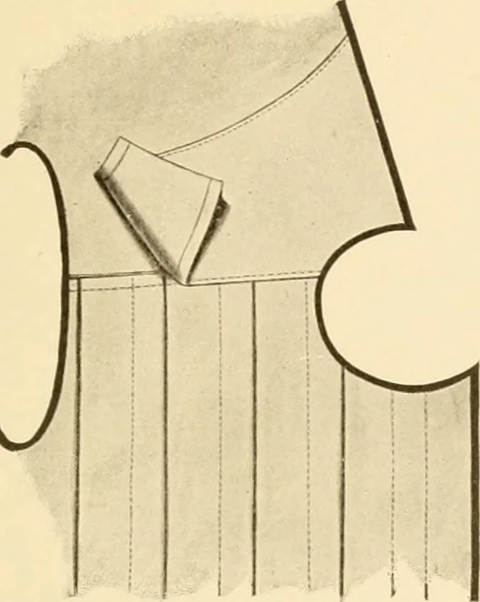 An illustration from The new dressmaker; with complete and fully illustrated instructions on every point connected with sewing, dressmaking and tailoring, from the actual stitches to the cutting, making, altering, mending, and cleaning of clothes for ladies, misses, girls, children, infants, men and boys, 1921, leaf 48