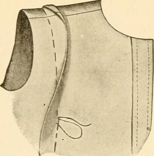 An illustration from The new dressmaker; with complete and fully illustrated instructions on every point connected with sewing, dressmaking and tailoring, from the actual stitches to the cutting, making, altering, mending, and cleaning of clothes for ladies, misses, girls, children, infants, men and boys, 1921, leaf 48