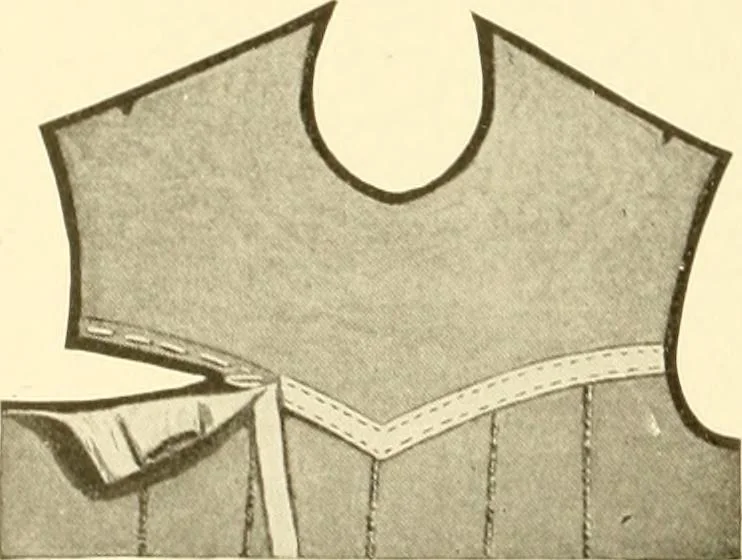 An illustration from The new dressmaker; with complete and fully illustrated instructions on every point connected with sewing, dressmaking and tailoring, from the actual stitches to the cutting, making, altering, mending, and cleaning of clothes for ladies, misses, girls, children, infants, men and boys, 1921, leaf 55