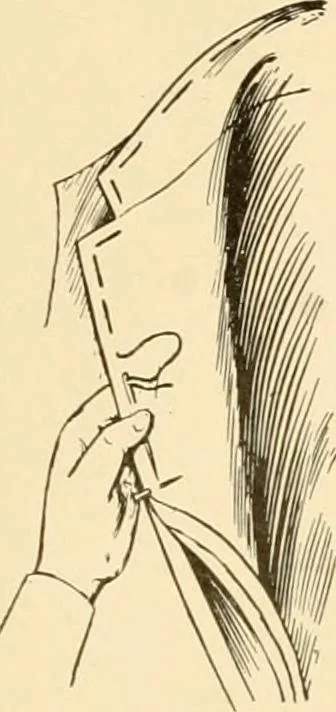 An illustration from The new dressmaker; with complete and fully illustrated instructions on every point connected with sewing, dressmaking and tailoring, from the actual stitches to the cutting, making, altering, mending, and cleaning of clothes for ladies, misses, girls, children, infants, men and boys, 1921, leaf 64