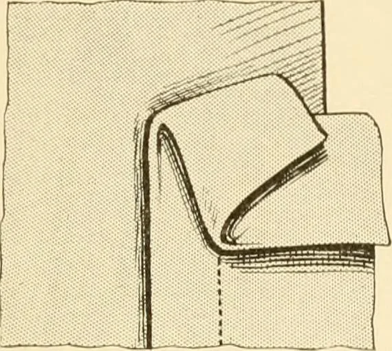 An illustration from The new dressmaker; with complete and fully illustrated instructions on every point connected with sewing, dressmaking and tailoring, from the actual stitches to the cutting, making, altering, mending, and cleaning of clothes for ladies, misses, girls, children, infants, men and boys, 1921, leaf 92