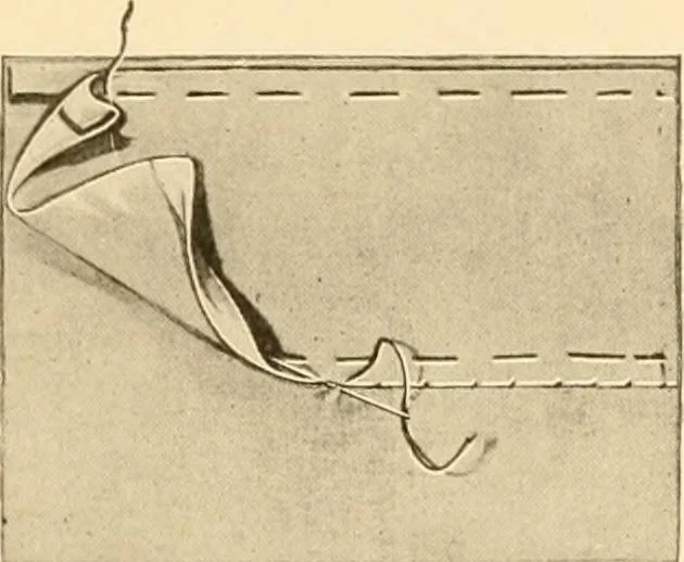 An illustration from The new dressmaker; with complete and fully illustrated instructions on every point connected with sewing, dressmaking and tailoring, from the actual stitches to the cutting, making, altering, mending, and cleaning of clothes for ladies, misses, girls, children, infants, men and boys, 1921, leaf 98