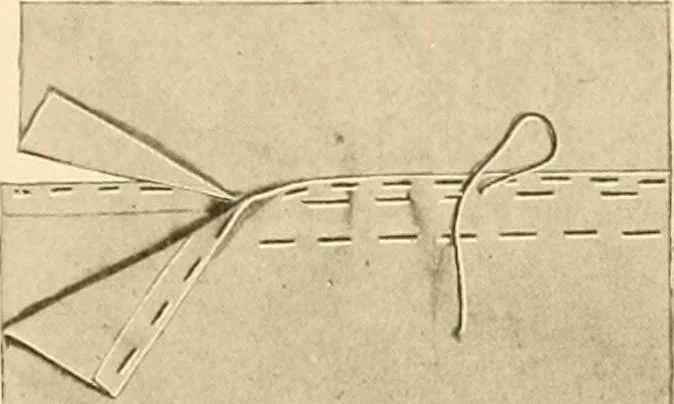 An illustration from The new dressmaker; with complete and fully illustrated instructions on every point connected with sewing, dressmaking and tailoring, from the actual stitches to the cutting, making, altering, mending, and cleaning of clothes for ladies, misses, girls, children, infants, men and boys, 1921, leaf 98