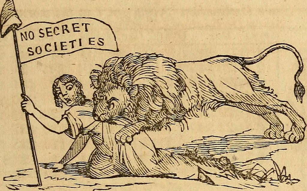 An illustration from New England anti-Masonic almanac for the year of Our Lord 1832, 1831, leaf 74