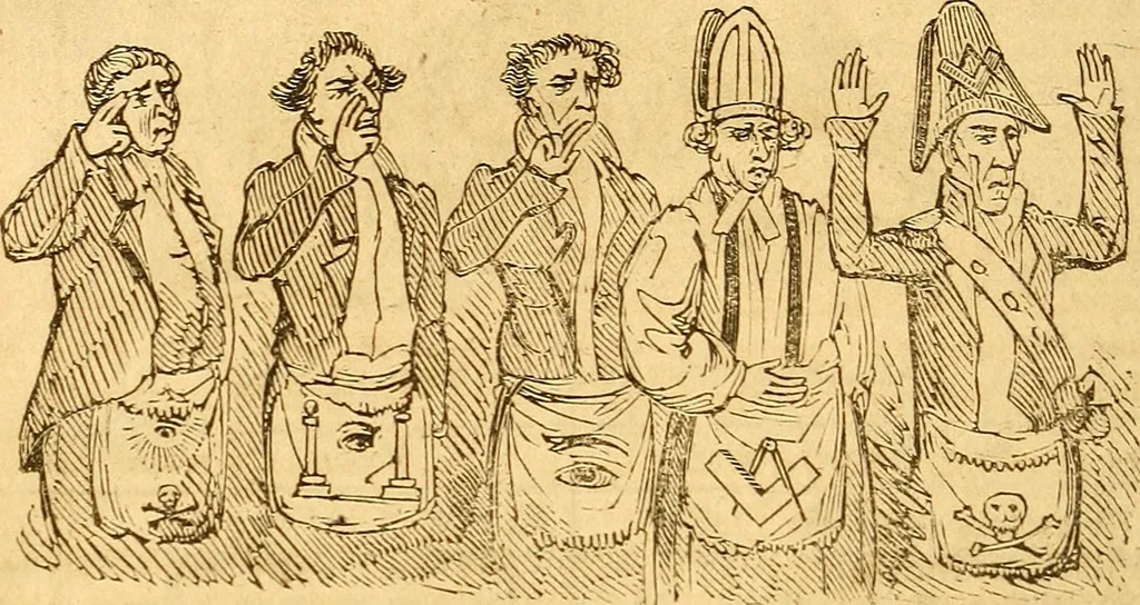 An illustration from New England anti-Masonic almanac for the year of Our Lord 1832, 1831, leaf 85