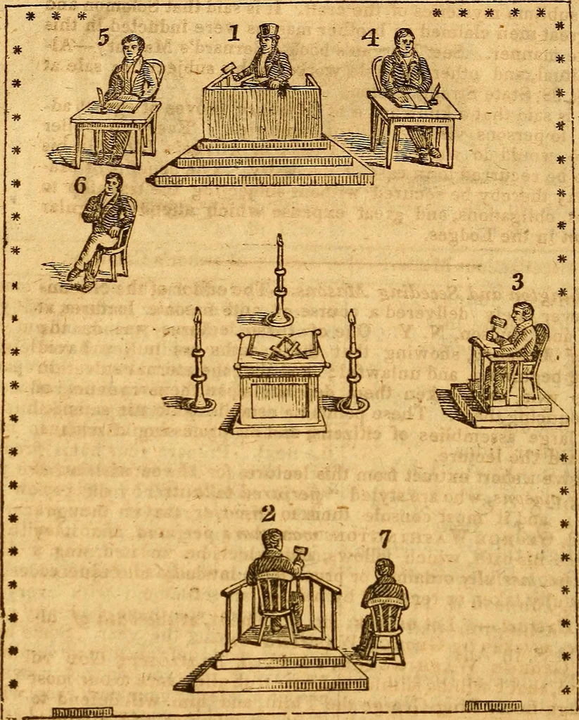 An illustration from New England Anti-Masonic almanac for the year of Our Lord 1833, 1832, leaf 35