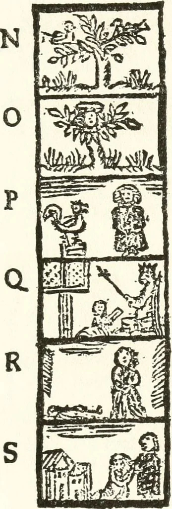 An illustration from The New-England primer; a history of its origin and development; with a reprint of the unique copy of the earliest known edition and many facsimile illustrations and reproductions, 1897, leaf 112