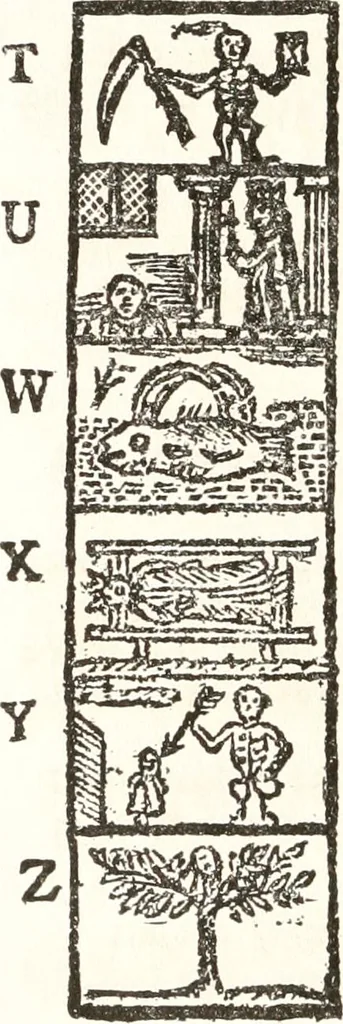 An illustration from The New-England primer; a history of its origin and development; with a reprint of the unique copy of the earliest known edition and many facsimile illustrations and reproductions, 1897, leaf 113