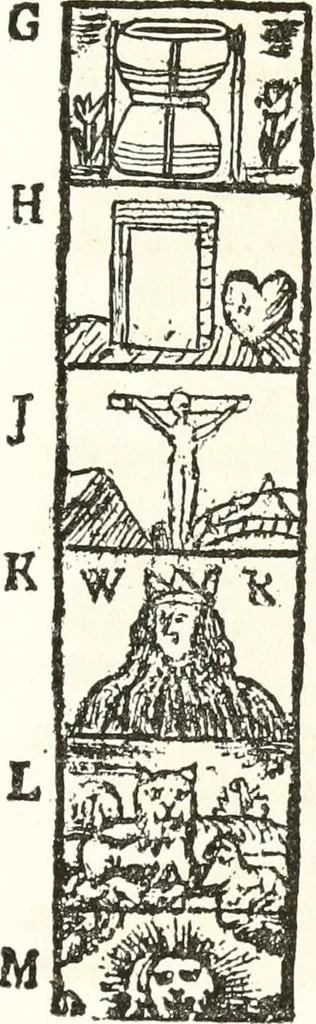 An illustration from The New-England primer; a history of its origin and development; with a reprint of the unique copy of the earliest known edition and many facsimile illustrations and reproductions, 1897, leaf 206