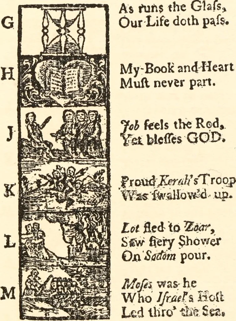 An illustration from The New-England primer; a history of its origin and development; with a reprint of the unique copy of the earliest known edition and many facsimile illustrations and reproductions, 1897, leaf 67