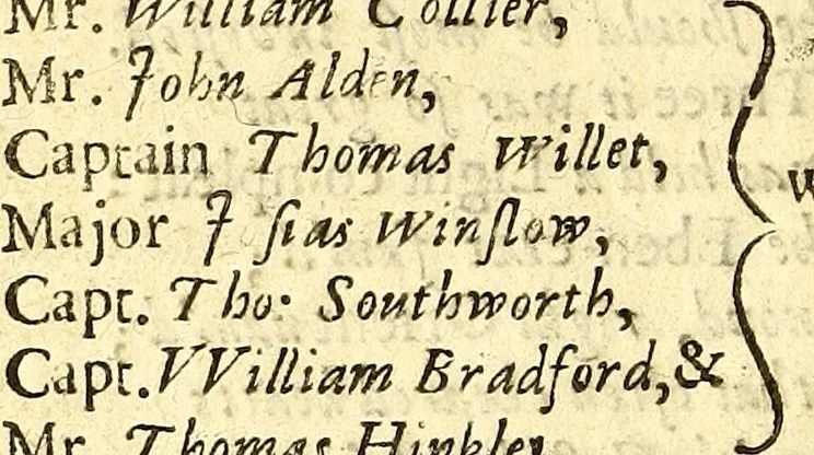 An illustration from New-Englands Memoriall: or, A brief relation of the most memorable and remarkable passages of the providence of God, manifested to the planters of New-England in America; : with special reference to the first colony thereof, called New-Plimouth. : As also a nomination of divers of the most eminent instruments deceased, both of church and common-wealth, improved in the first beginning and after-progress of sundry of the respective jurisdictions in those parts; in reference unto sundry exemplary passages of their lives, and the time of their death. / Published for the use and benefit of present and future generations, by Nathaniel Morton, secretary to the court for the jurisdiction of New-Plimouth. ; [Six lines of Scripture texts]., 1669, leaf 177