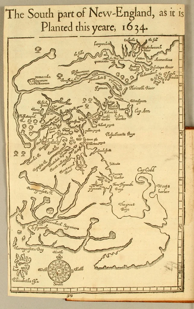 An illustration from New Englands prospect. : A true, lively, and experimentall description of that part of America, commonly called New England: discovering the state of that countrie, both as it stands to our new-come English planters; and to the old native inhabitants. Laying downe that which may both enrich the knowledge of the mind-travelling reader, or benefit the future voyager., 1634, leaf 16