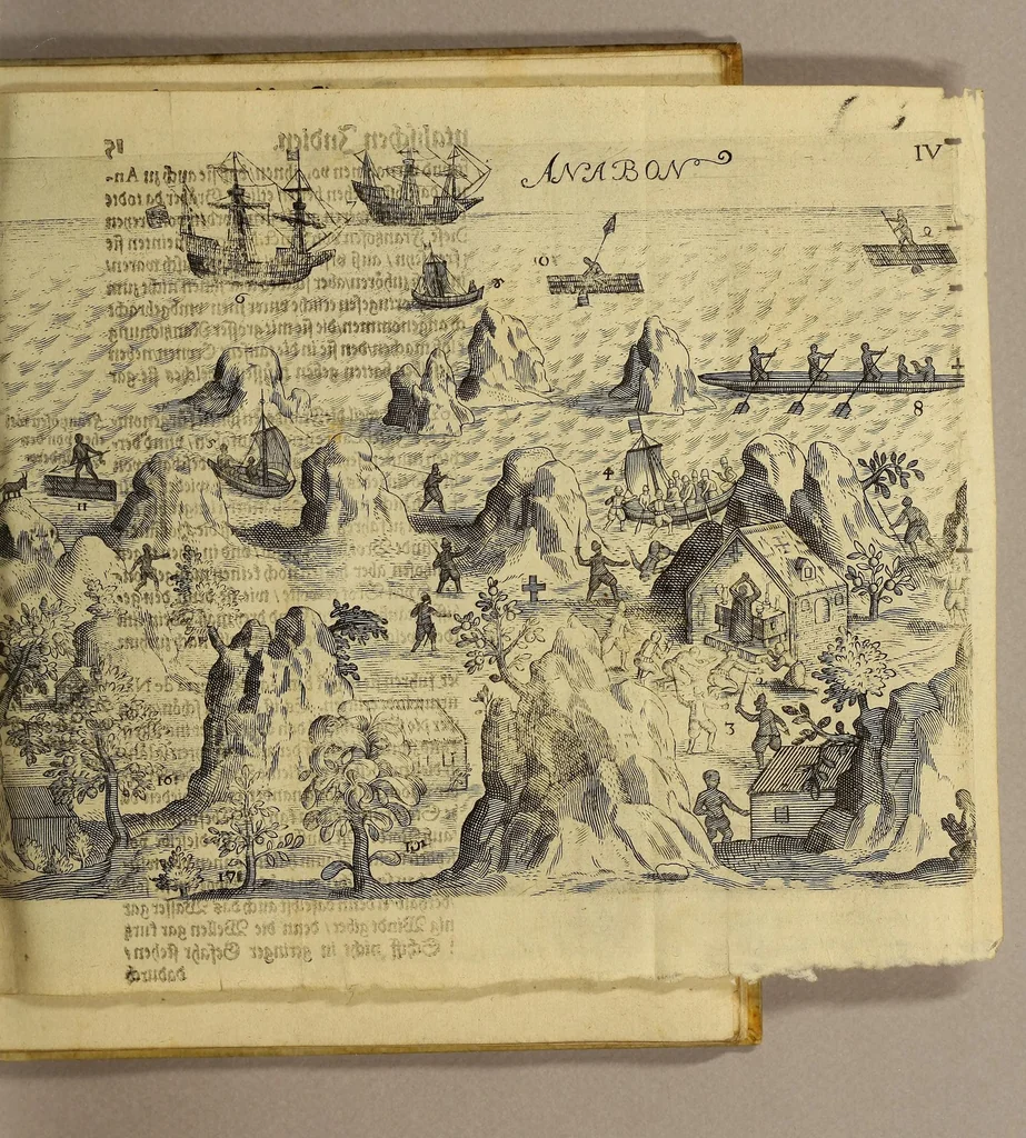 An illustration from Newe Schifffahrt Einer dreyjährigen Reyse,, 1605, leaf 35