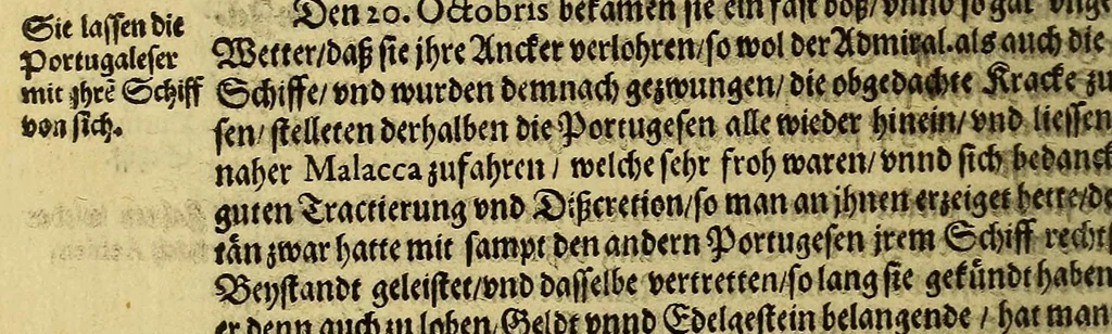 An illustration from Newe Schifffahrt Einer dreyjährigen Reyse,, 1605, leaf 98