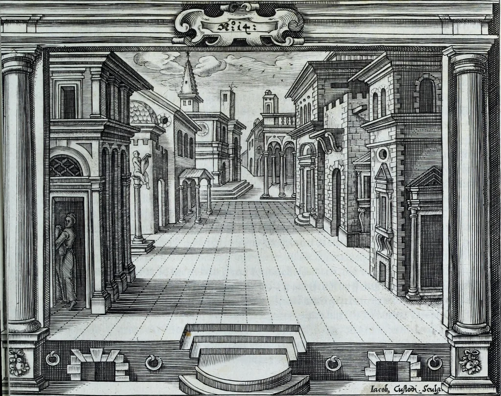 An illustration from Newes itinerarium Italiae : in welchem der Reisende nicht allein gründtlichen Bericht, durch die herzlichste namhaffteste Örter Italiae sein Reiss wol zubestellen, sonder es wirdt jhme auch gantz eygentlich beschriben, was allda als in einem Lustgarten di Europe ... an Sitten vnd Gewonheiten, im Geistlichen vnd Politischen, an mechanischen Wercken zu Land vnd zu Wasser, vnd also an Gebäwen ... denckwürdig zu sehen : alles ... an Tag gegeben ..., 1627, leaf 137