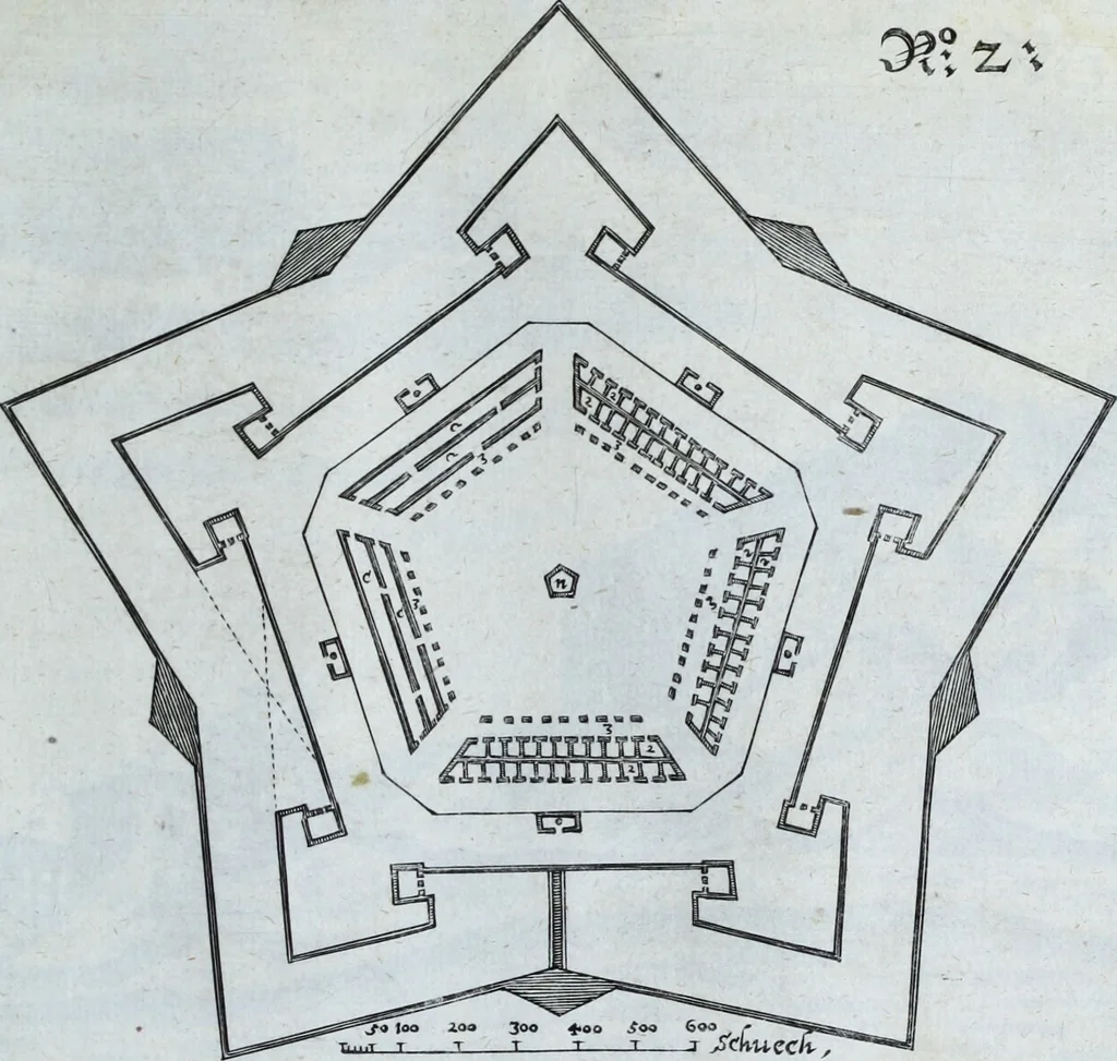 An illustration from Newes itinerarium Italiae : in welchem der Reisende nicht allein gründtlichen Bericht, durch die herzlichste namhaffteste Örter Italiae sein Reiss wol zubestellen, sonder es wirdt jhme auch gantz eygentlich beschriben, was allda als in einem Lustgarten di Europe ... an Sitten vnd Gewonheiten, im Geistlichen vnd Politischen, an mechanischen Wercken zu Land vnd zu Wasser, vnd also an Gebäwen ... denckwürdig zu sehen : alles ... an Tag gegeben ..., 1627, leaf 209