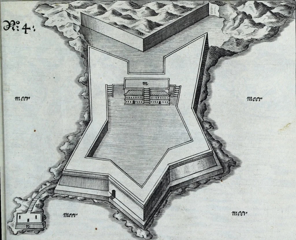 An illustration from Newes itinerarium Italiae : in welchem der Reisende nicht allein gründtlichen Bericht, durch die herzlichste namhaffteste Örter Italiae sein Reiss wol zubestellen, sonder es wirdt jhme auch gantz eygentlich beschriben, was allda als in einem Lustgarten di Europe ... an Sitten vnd Gewonheiten, im Geistlichen vnd Politischen, an mechanischen Wercken zu Land vnd zu Wasser, vnd also an Gebäwen ... denckwürdig zu sehen : alles ... an Tag gegeben ..., 1627, leaf 215