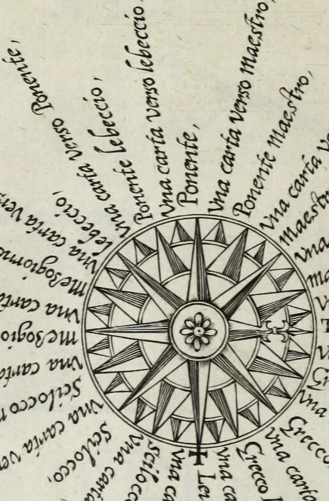 An illustration from Newes itinerarium Italiae : in welchem der Reisende nicht allein gründtlichen Bericht, durch die herzlichste namhaffteste Örter Italiae sein Reiss wol zubestellen, sonder es wirdt jhme auch gantz eygentlich beschriben, was allda als in einem Lustgarten di Europe ... an Sitten vnd Gewonheiten, im Geistlichen vnd Politischen, an mechanischen Wercken zu Land vnd zu Wasser, vnd also an Gebäwen ... denckwürdig zu sehen : alles ... an Tag gegeben ..., 1627, leaf 306