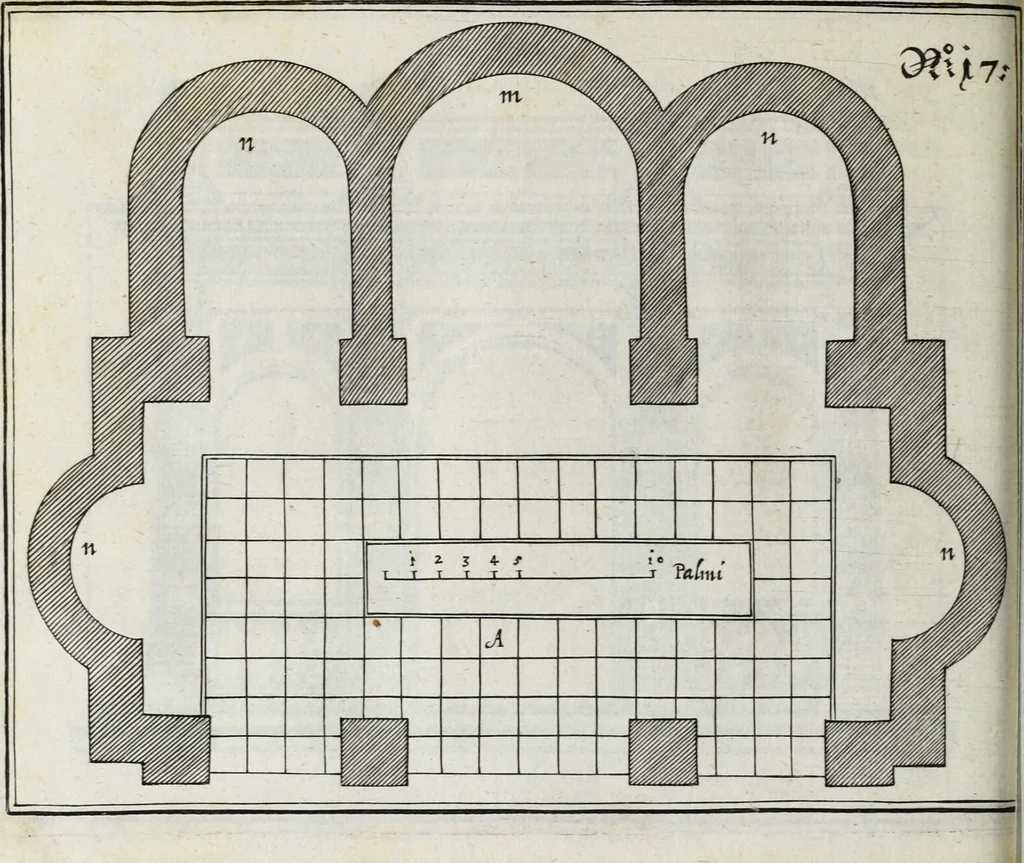 An illustration from Newes itinerarium Italiae : in welchem der Reisende nicht allein gründtlichen Bericht, durch die herzlichste namhaffteste Örter Italiae sein Reiss wol zubestellen, sonder es wirdt jhme auch gantz eygentlich beschriben, was allda als in einem Lustgarten di Europe ... an Sitten vnd Gewonheiten, im Geistlichen vnd Politischen, an mechanischen Wercken zu Land vnd zu Wasser, vnd also an Gebäwen ... denckwürdig zu sehen : alles ... an Tag gegeben ..., 1627, leaf 322