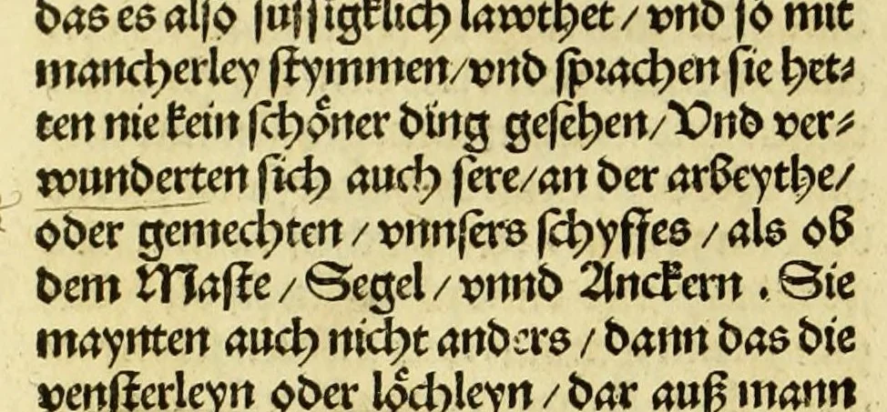 An illustration from Newe vnbekanthe Landte und ein newe Weldte in kurtz verganger Zeythe erfunden, 1508, leaf 34