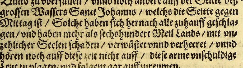 An illustration from Newe Welt. : Warhafftige Anzeigung der Hispanier grewlichen, abschewlichen vnd vnmenschlichen Tyranney, von jhnen inn den indianischen Ländern, so gegen Nidergang der Sonnen gelegen, vnd die Newe Welt genennet wird, begangen., 1597, leaf 127