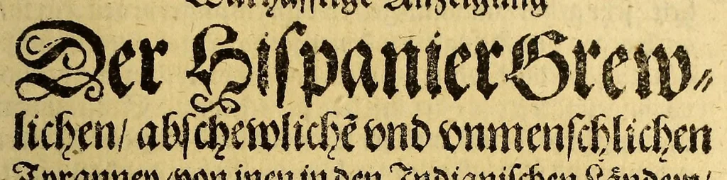 An illustration from Newe Welt. : Warhafftige Anzeigung der Hispanier grewlichen, abschewlichen vnd vnmenschlichen Tyranney, von jhnen in den indianischen Ländern, so gegen Nidergang der Sonnen gelegen, vnd die Newe Welt genennet wird, begangen., 1599, leaf 23