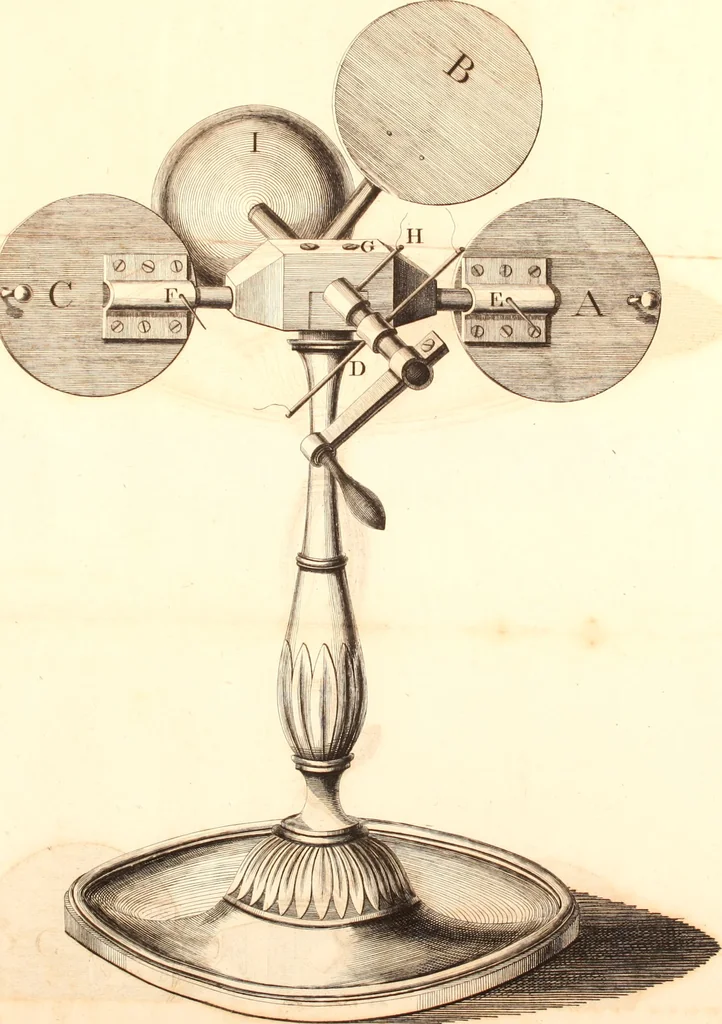 An illustration from New experiments on electricity, wherein the causes of thunder and lightning as well as the constant state of positive or negative electricity in the air or clouds, are explained ... Also a description of a doubler of electricity, and of the most sensible electrometer yet constructed. With other new experiments and discoveries in the science .., 1789, leaf 100