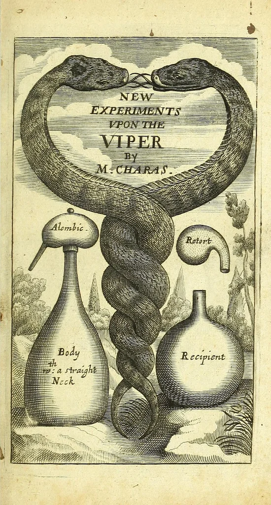 An illustration from New experiments upon vipers :, 1673, leaf 5