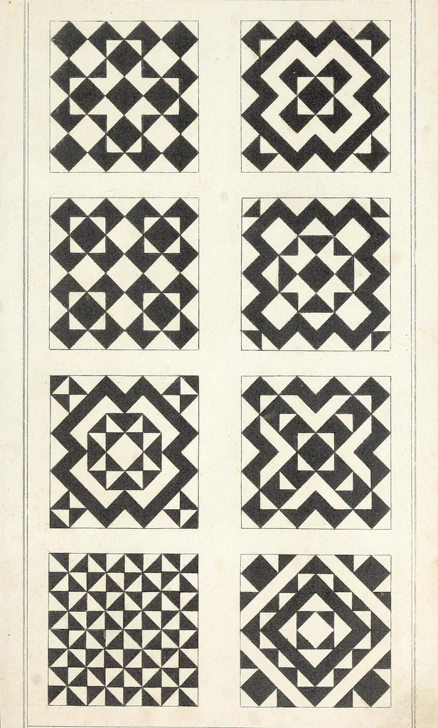 An illustration from A new and fashionable mosaic puzzle : forming a variety of elegant devices adapted for tesselated pavements &c. &c. &c., 1820, leaf 11